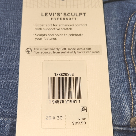 LEVI'S  721 HIGH RISE SKINNY JEANS WOMENS SIZE 25×30 NEW WITH TAGS - Picture 11 of 16